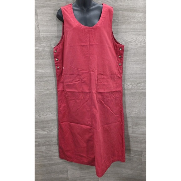 Mainstreet Blues Dresses & Skirts - NWT VTG Mainstreet Blues Red Maxi Dress Women's 16W Button Side Pockets Plus